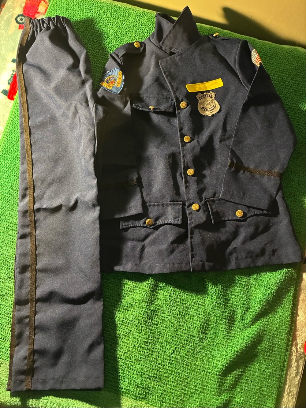 Kids Navy Police Costume Jacket & Pants